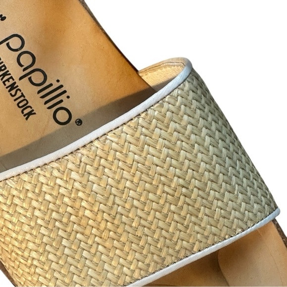 Birkenstock Papillio White and Tan Wedge Strappy Sandals Size 40, NEW - Picture 15 of 16